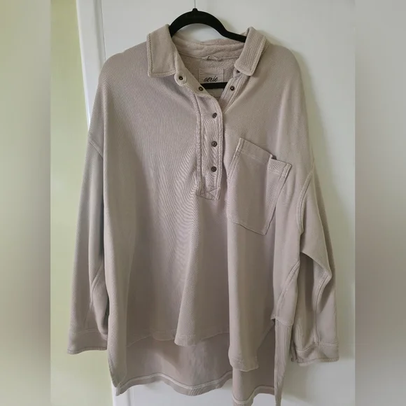 Aerie Chorewear Popover Sweatshirt In Stone Harbor Size XL - Picture 4 of 8